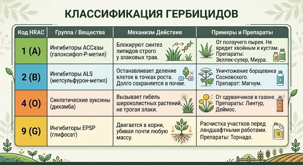 HRAC Гербициды