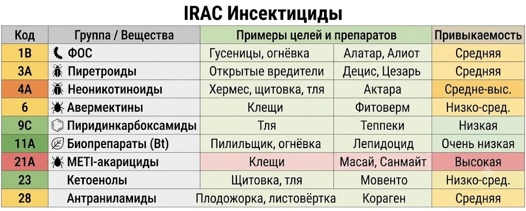 IRAC Инсектициды